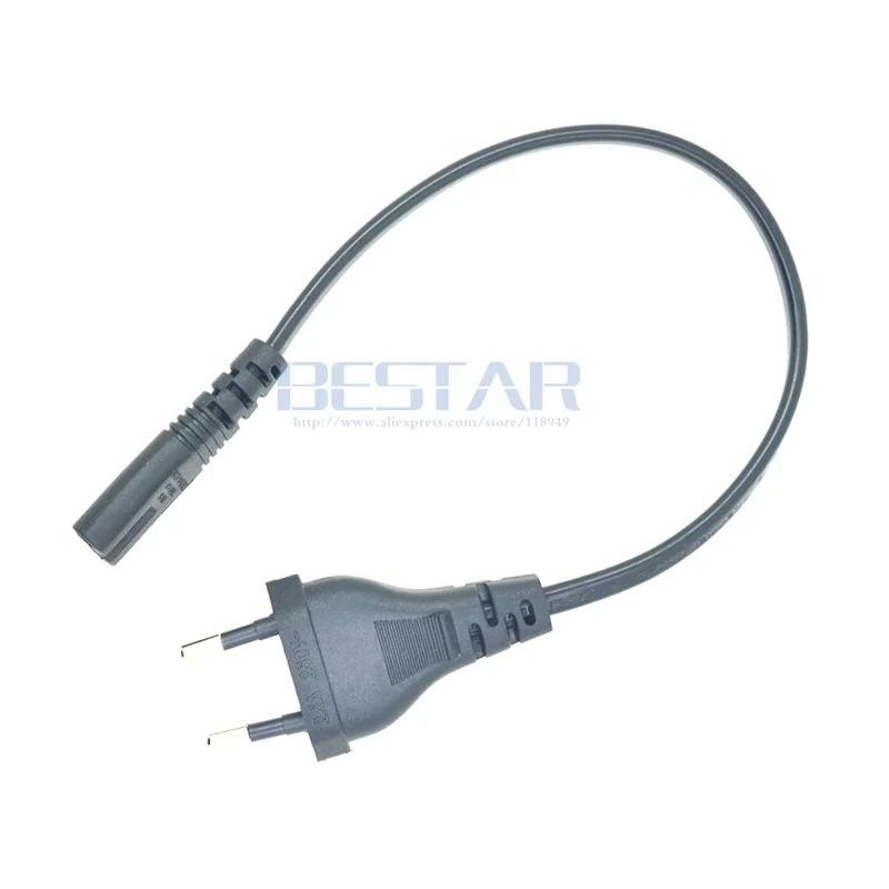 European EU VDE 2PIN Plug short Power Cable EU IEC 320 C7 Figure 8 AC Power Cord 20cm charging cable usb charging cable ac power cable For Radio Battery Chargers PSP 4 CD Play