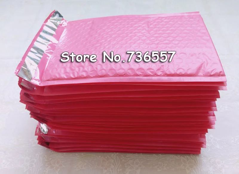 

New Free Shipping Pink 130*200mm 5.1 x7.8inch Usable space Poly bubble Mailer envelopes padded Mailing Bag Self Sealing [100pcs]