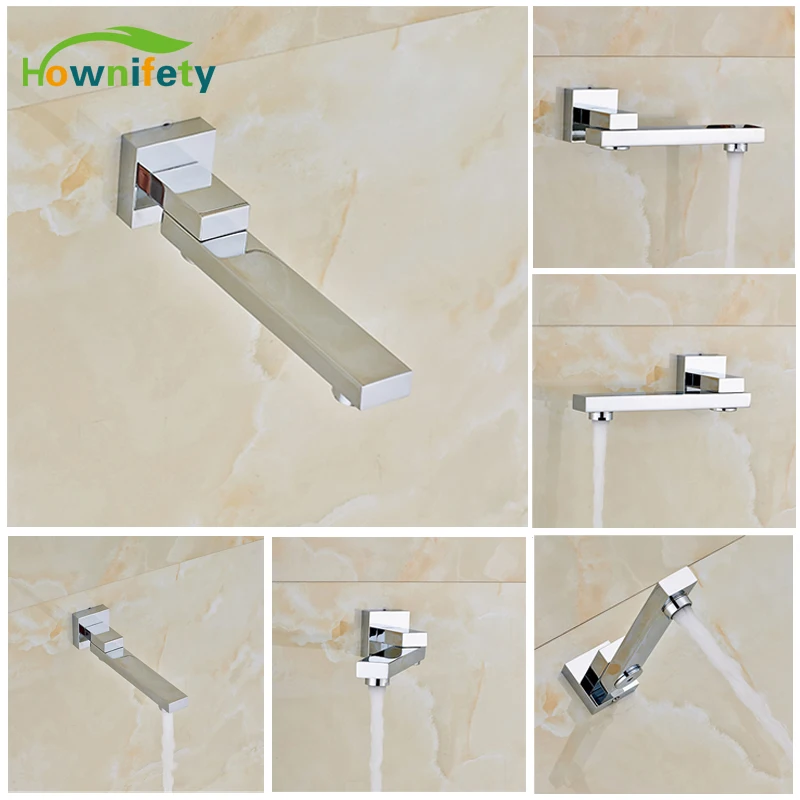 Chrome Polished Wall Mount Bathroom TUb Faucet Swivel Spout Mixer Tap Solid Brass Chrome Polished Wall Mount Bathroom TUb Faucet Swivel Spout Mixer Tap Solid Brass