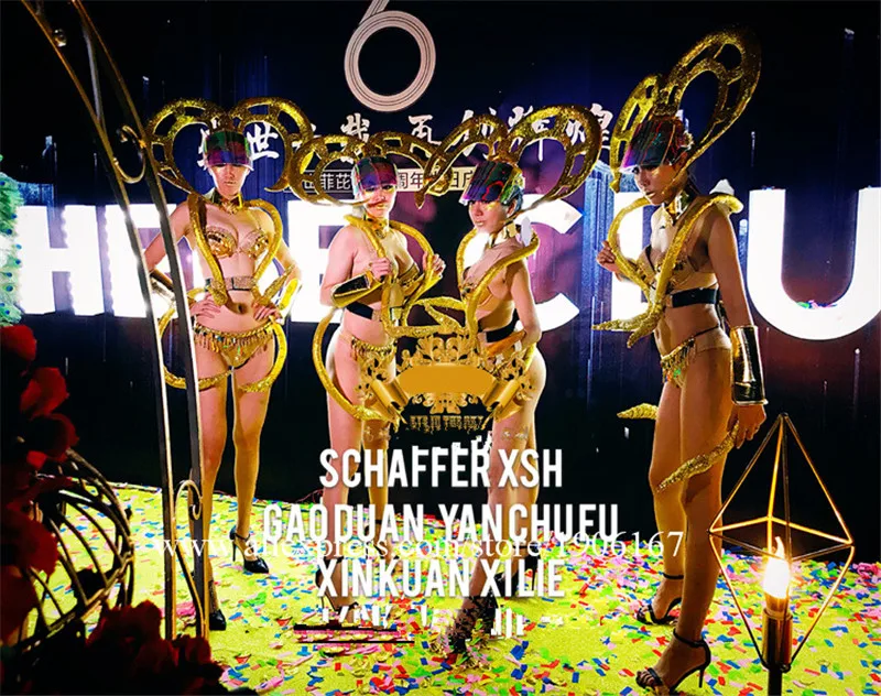 Sexy ballroom dance costumes party weras stage dress outfits Halloween bodysuit catwalk performance show clothe cosplay dj1