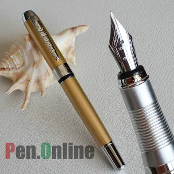 

JINHAO 250 CHAMPAGNE SAND 18KGP MEDIUM NIB FOUNTAIN PEN AND SILVER TRIM
