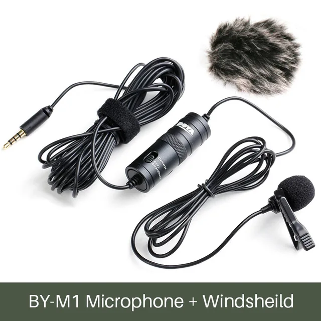 BOYA BY-M1 Vlog Audio Video Record Microphone for iPhone Android Mac Lapel Mic Lavalier Microphone for DSLR Camera Camcorder 