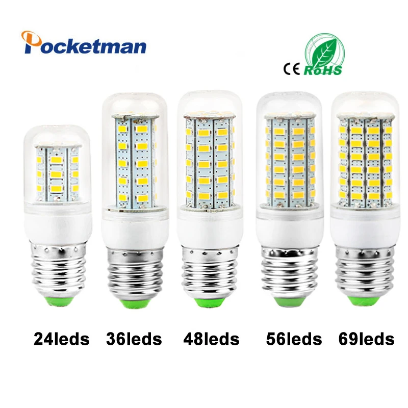 

1Pcs E27 E14 LED Corn Bulb 220V 110V SMD5730 LED lamp Spotlight 24LED 36LEDs,48LEDs,56LEDs,69LEDs For led light z15