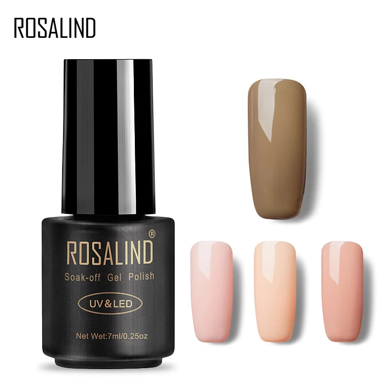 Гель лак для ногтей ROSALIND 1S 7 мл телесного цвета Полупостоянный УФ ногтей|nail polish|nail