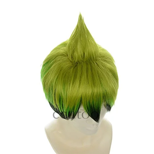 Ccutoo Exorcist Amaimon 1" мужской короткий зеленый Омбре микс Пушистые синтетические прически косплей костюм парик теплостойкое волокно