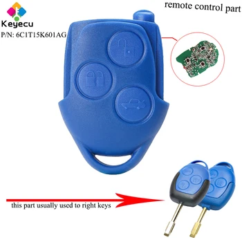 

KEYECU Remote Control Car Key Part With 3 Buttons & 433MHz & 4D63 Chip - FOB for Ford Transit WM VM 2006-2014 P/N: 6C1T15K601AG