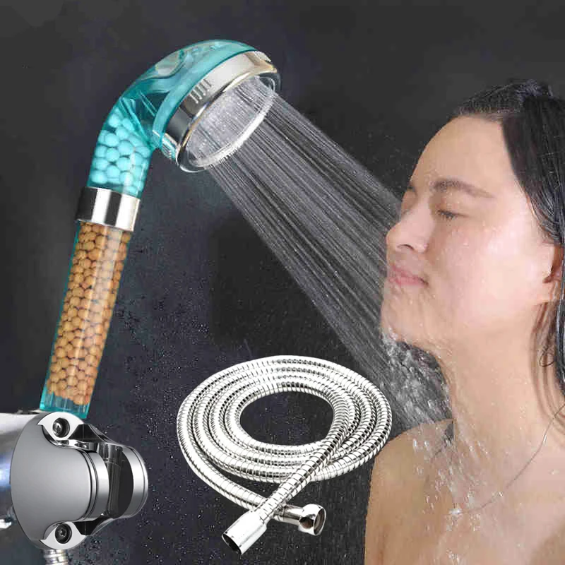 PVIVLIS SPA Shower Set Bathroom Shower Head Round Handheld Water Saving