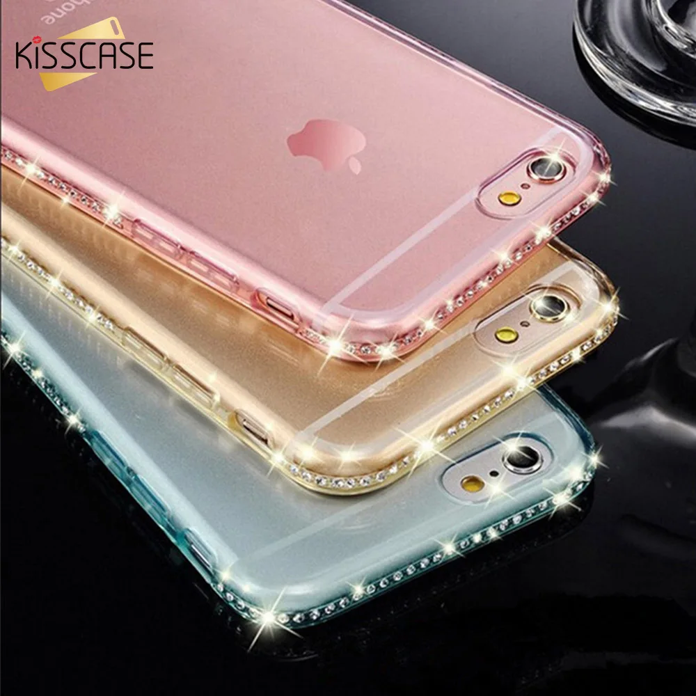 чехол на айфон 7 Блеск Алмазный для iPhone Xr XS Max Мягкие прозрачные силиконовые чехлы