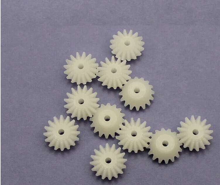100PCS 0.5 Modulus 16T 2mm Aperture Plastic Spindle Bevel Gear Allotype