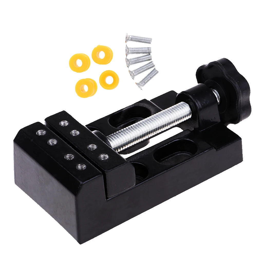 Black Jaw Bench Clamp Mini Drill Press Vice Micro Clip Flat Vise DIY Model Making Building Hand Tools 6x12.5x5cm