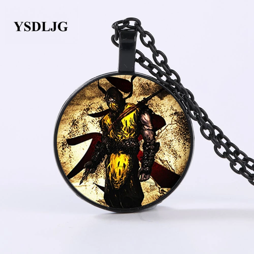 YSDLJG Новое поступление Mortal Kombat ожерелье ручной работы стеклянный купол Скорпион