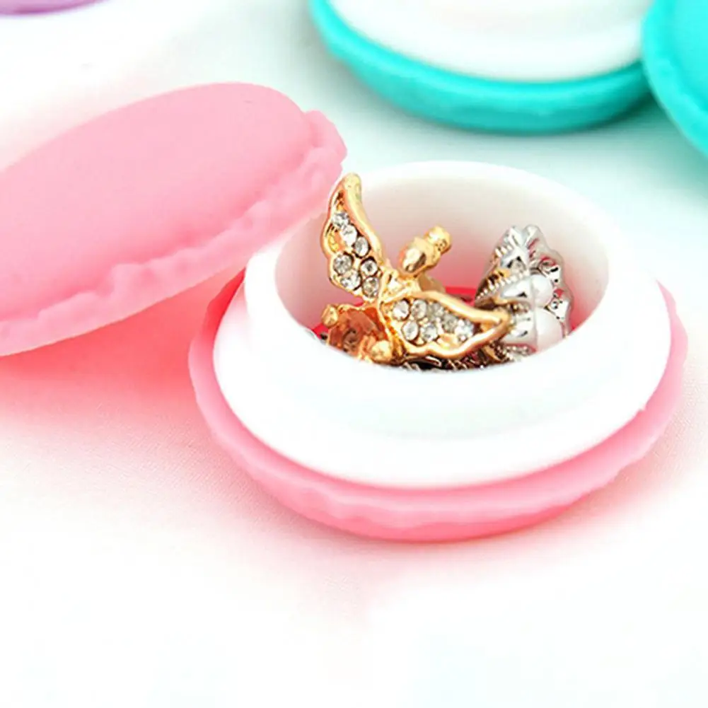 Hot Sale 6 Pcs Random Color Cute Macaroon Jewelry Earphone Pill Storage Organize Box Case