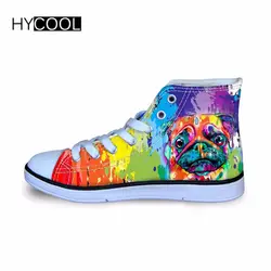 HYCOOL детская спортивная обувь для детей кроссовки граффити с принтом собаки для мальчиков кроссовки дышащие холщовый ботинок для