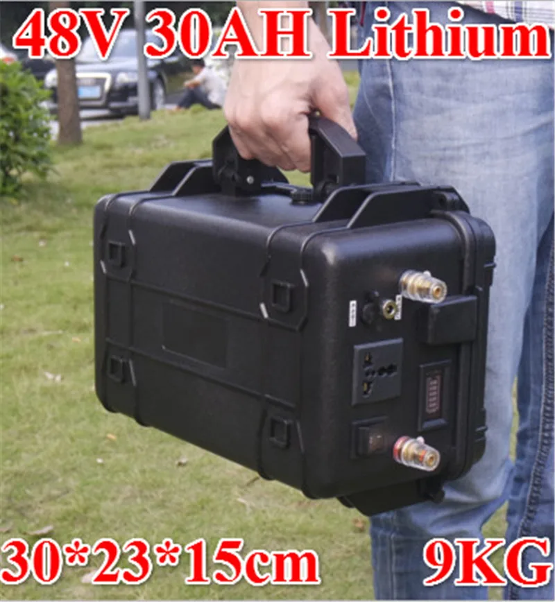 

Portable 48v 30ah lithium polymer battery pack +3A Charger waterproof and explosion 48V for 1500W electric express tricycle