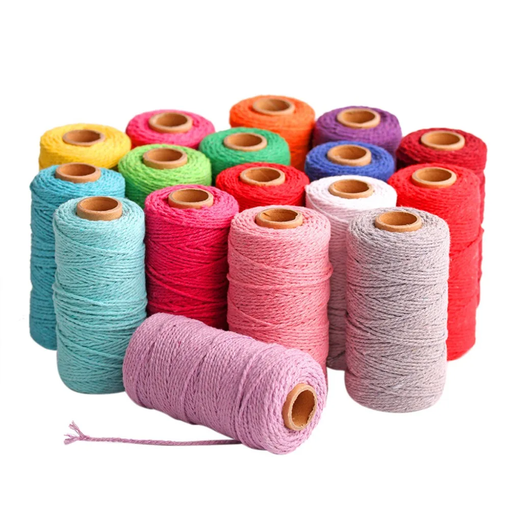

100m Long/100Yard Pure Cotton Twisted Cord Rope Crafts Macrame Artisan String Linen rope Corde de coton Katoenen touw