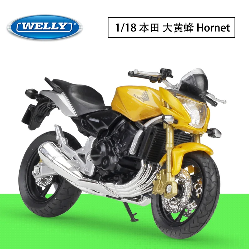 1:18 Welly Suzuki Honda Triumph Yamaha Aprilia Norton литой мотоцикл - Цвет: Hornet Yellow