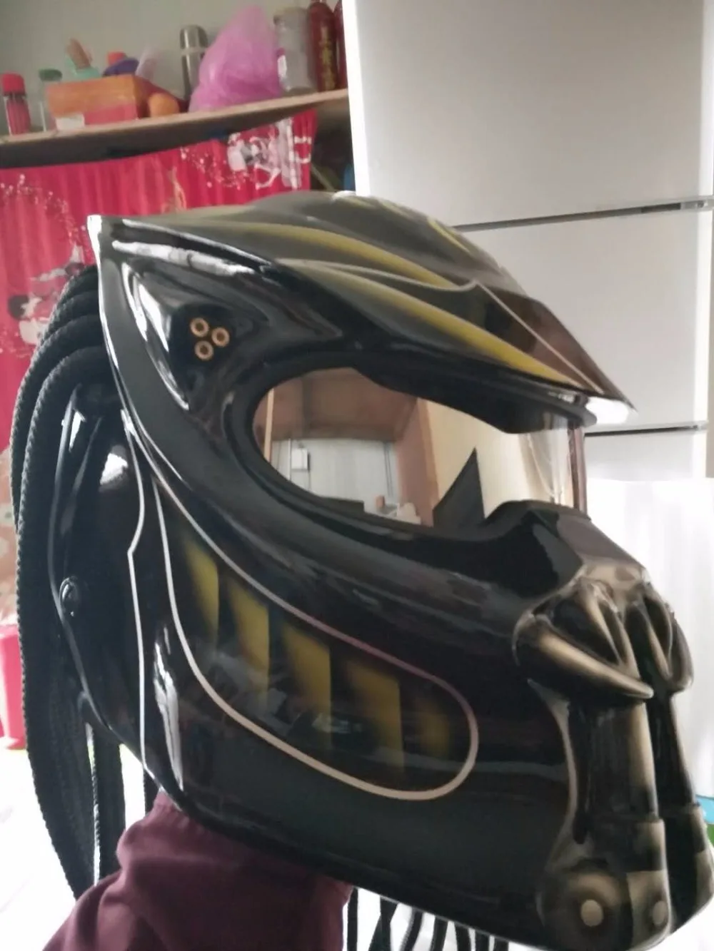 Качество желтый шлем MASEI IRONMAN серые маски хищников стекловолокна neca moto rcycle полное