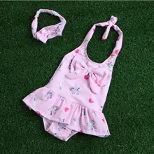 Модный Единорог для малышей, купальник+ повязка на голову, купальник цвета радуги для маленьких девочек, купальный костюм с пачкой, милый пляжный костюм