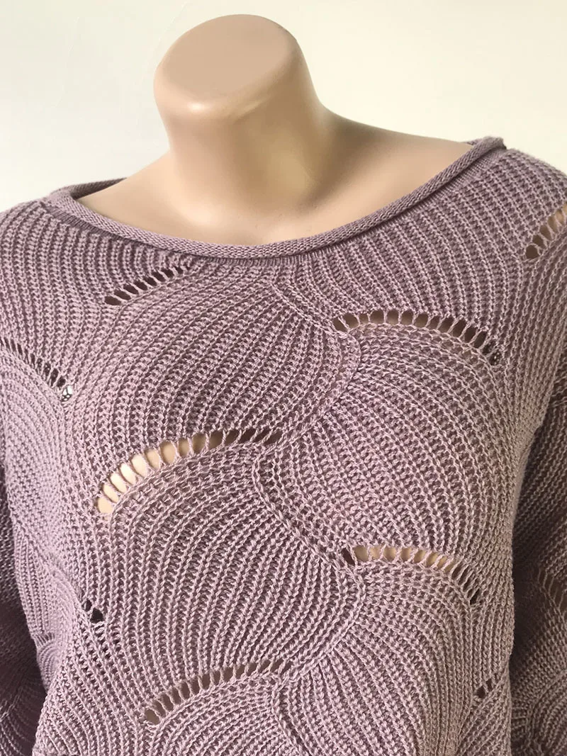 DANJEANER плюс размер женские тонкие пуловеры с круглым вырезом Свободные Выдалбливают трикотажные свитера модные рукава летучая мышь