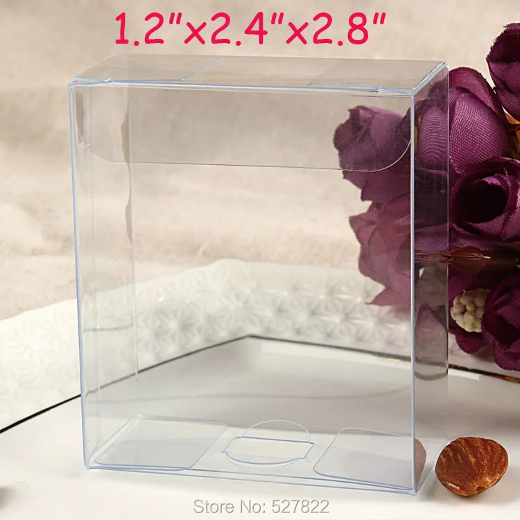 100pcs 3x6x7cm Clear transparent plastic pvc packing pvc clear boxes wedding favours gift boxes Free Shipping