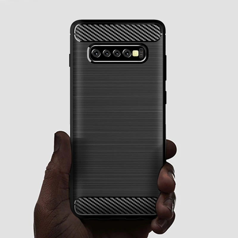 For Galaxy S10 Plus Cover Shockproof Carbon Fiber Soft Silicone Phone Back Case for SSMSUNF S10+ S10E Protective Bumper Fundas (3)