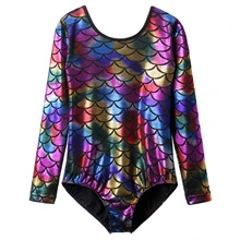 BAOHULU От 3 до 12 лет девочек, купальник для гимнастики, балета, катания на коньках, цветной детский гимнастический комбинезон с длинными рукавами