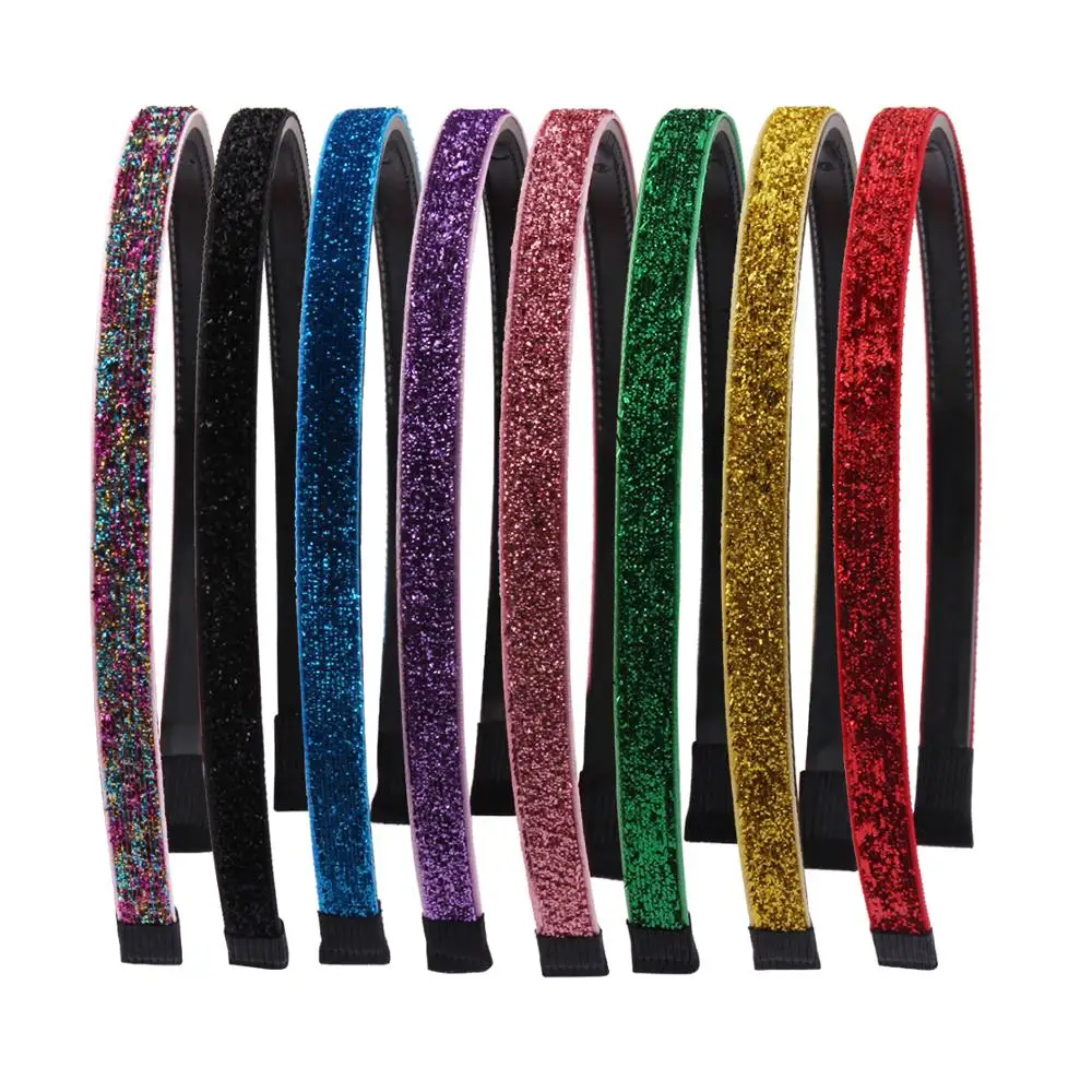 

New 8pcs Solid Satin Covered Hairbands for Women Girls Plastic Headbands Handmade Kids Candy Color Hair Accessories