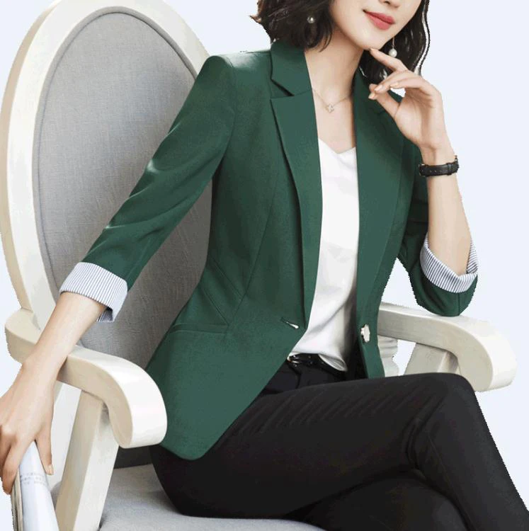 

Women Summer Solid 4 Colors Casual Striped Roll Up Sleeve Single Breasted Blazers Elegant Tops M - 2XL Plus Size Hots C87415X