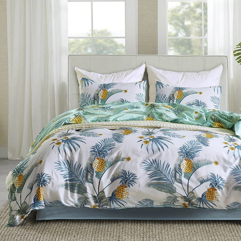 

Printed Duvet Cover Sets Plant Quilt Cover Pillowcases Set Modern Soft Duvet Cover Set Twin Queen King Size 3pcs Bedding Set