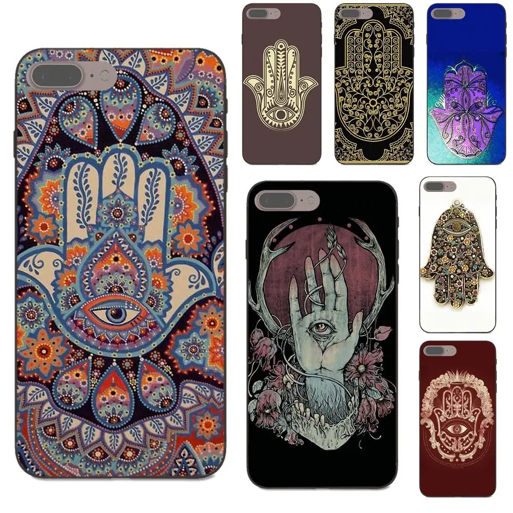 

For Samsung Galaxy Note 4 8 9 G313 S3 S4 S5 S6 S7 S8 S9 S10 Edge Plus Lite I9082 Soft Cover Hamsa Evil Eye Guard Hand