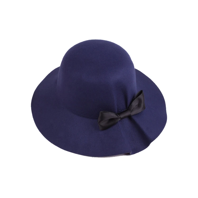 [DINGDNSHOW] модная фетровая шляпа для взрослых, шерстяная зимняя шапка сомбреро с бантом, женские теплые фетровые шляпы с цветочным рисунком для девочек