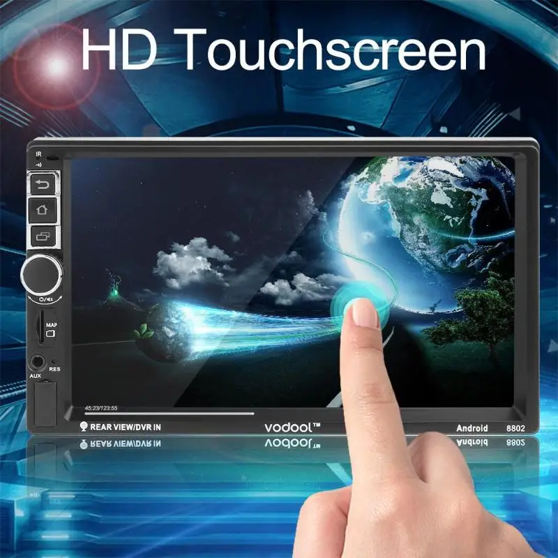 Discount VODOOL 2 Din Android 7.1 Quad-core Car Stereo Player Multimedia Video MP5 Player 3G 4G WiFi GPS Navigation Audio Player+ Camera 9