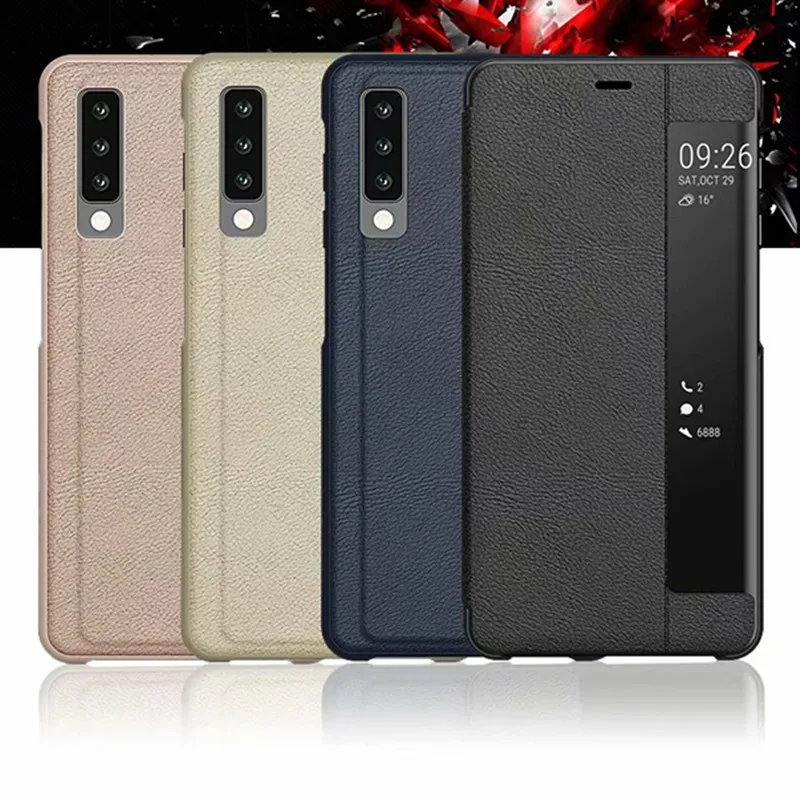 

For Samsung Galaxy Case S8 S9 S10 Plus window bracket smart flip cover For Galaxy S8 S9 S10 Plus note 8 9 s7 edge A9 2018 J4 J6