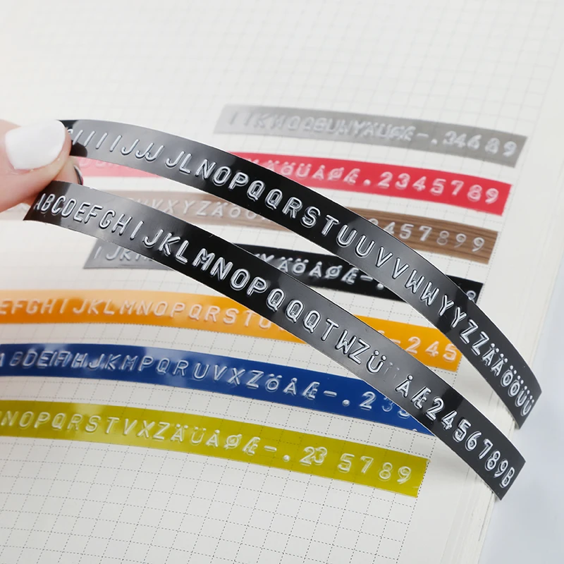 black embossed label maker