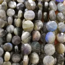 Свободные бусины 10/12 мм Лабрадорит монета граненые синий Радуга для бижутерии, материал для рукоделия FPPJ бусы оптом природа