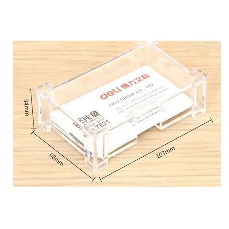 2pcs Clear Acrylic Business Card Holder Case Office Desk Storage