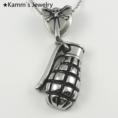 

Big Bombs Stainless Steel Mens Pendant Necklace Bomb KP1053