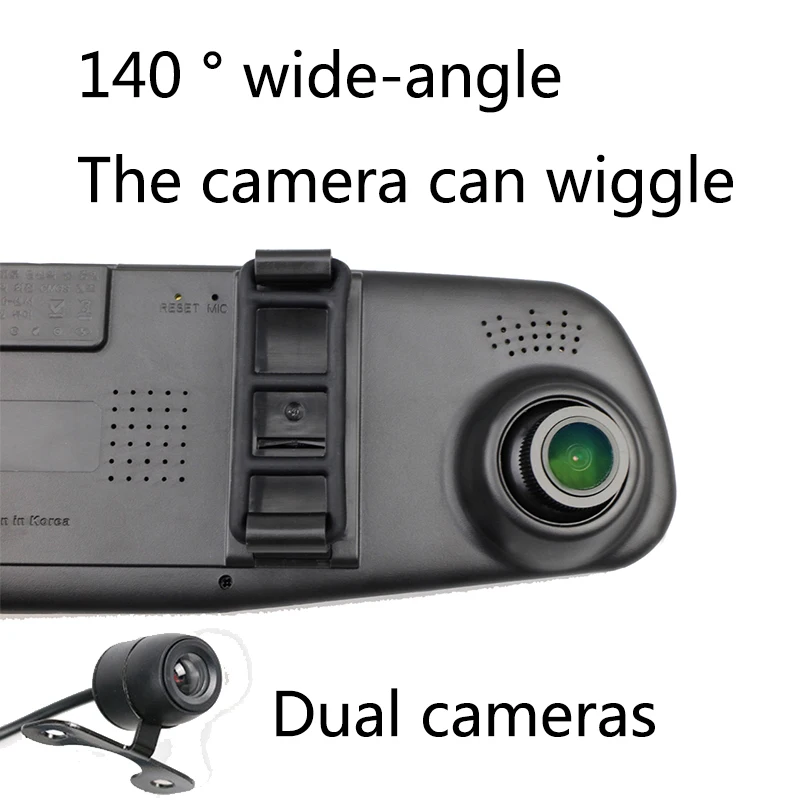 

4.3 Inch Dvr Car Dual Camera Digital Video Camera With Russian Language Rear View Mirror DVR 100% Quality Intelligent Chip