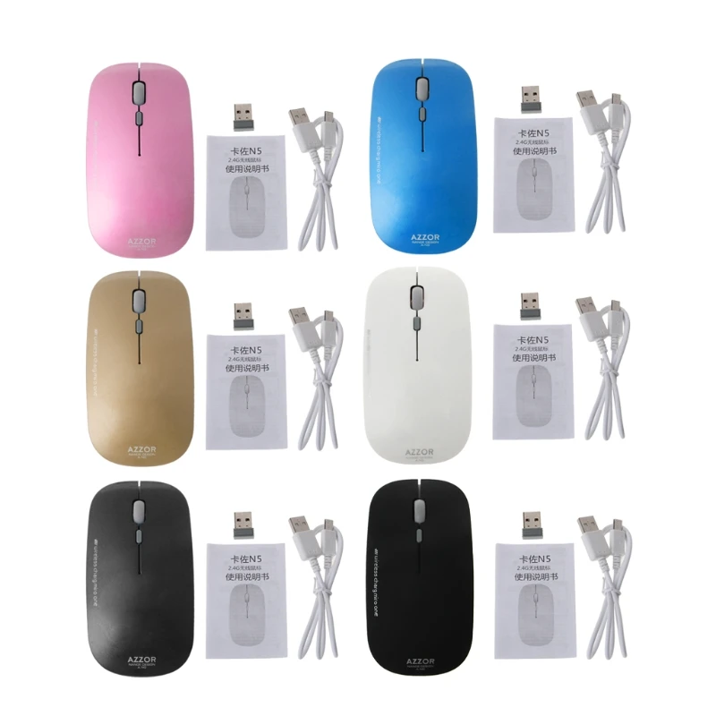 

N5 Super Slim 2.4GHz Rechargeable Mute Optical Wireless Mouse For Laptop PC Tablet