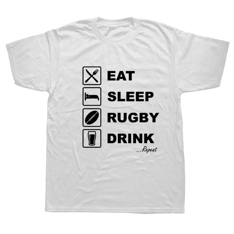 WEELSGAO أكل النوم RUGBYED شرب تكرار رجل RUGBYER تي شيرت الحفاظ على الهدوء اللعب Rugbyed Rugbyed الكرة رجل T قميص