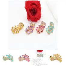 4 цвета Для женщин заколка для волос Винтаж волосы в стиле павлина заколка Шпилька заколка для волос со стразами Женская обувь для девочек аксессуары для волос