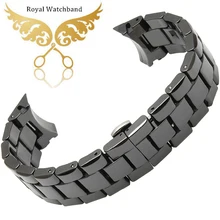 22 мм ремешок для наручных часов черный алмаз керамика, стильный элегантный браслет, ремешок для AR1405 AR1453 мужские часы