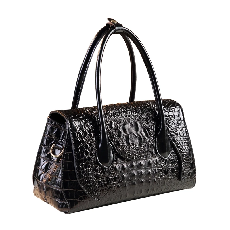 New arrival designer top handle bag solid alligator handbag boston