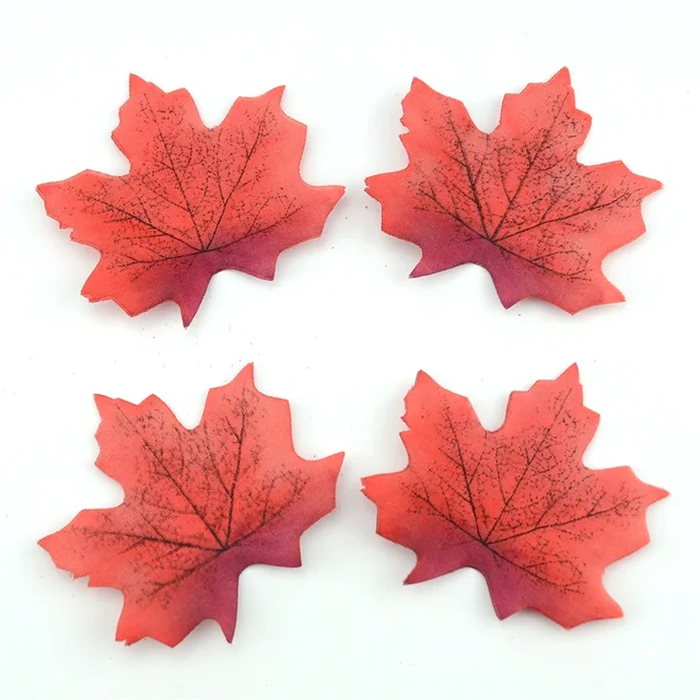 100Pcs Artificial Silk Maple Leaves For Home Wedding Party Decoration Scrapbooking Craft