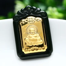 Натуральная кожа и tian Yu Moyu Yuhu Будда в мир благоприятный Нефритового Будды кулон комплекта обувь для мужчин и женщин и Нефритовой подвеской