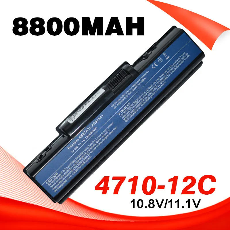 8800mah 10.8v laptop battery for acer AS07A31 AS07A41 AS07A51 AS07A71 ...