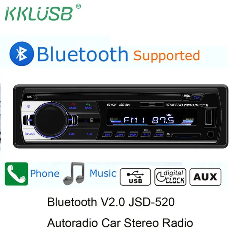 Car Radio 1 din Autoradio JSD-520 12V Bluetooth Stereo radios AUX FM USB Receiver MP3 Multimedia Player Car Audio Automotivo