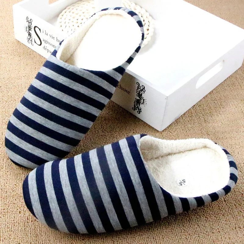 

TremoR shoes 2018 new household woman slippers Striped soft sole Half pack silent home slippers