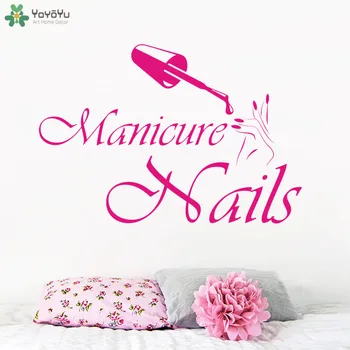 

High Quality Girls Beauty Salon Wall Decal Nails Salon Vinyl Wall Stickers Manicure Fashion Design Hands Interior Decor SYY844