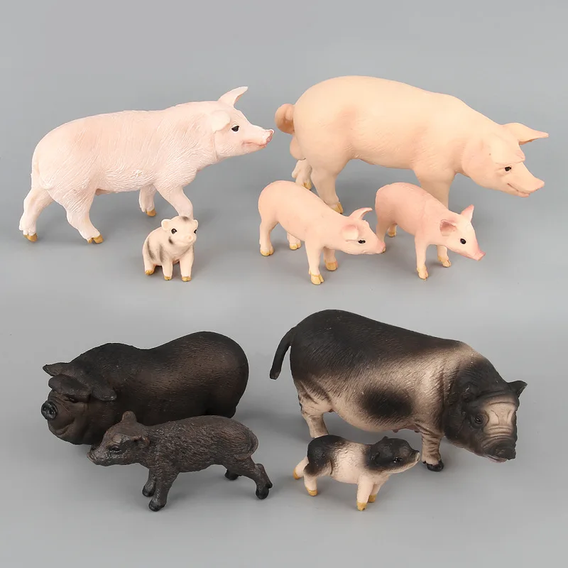 

Farm animal Pig Models figures toys PVC Simulation parent pig Family Decorate collection toys For Kids